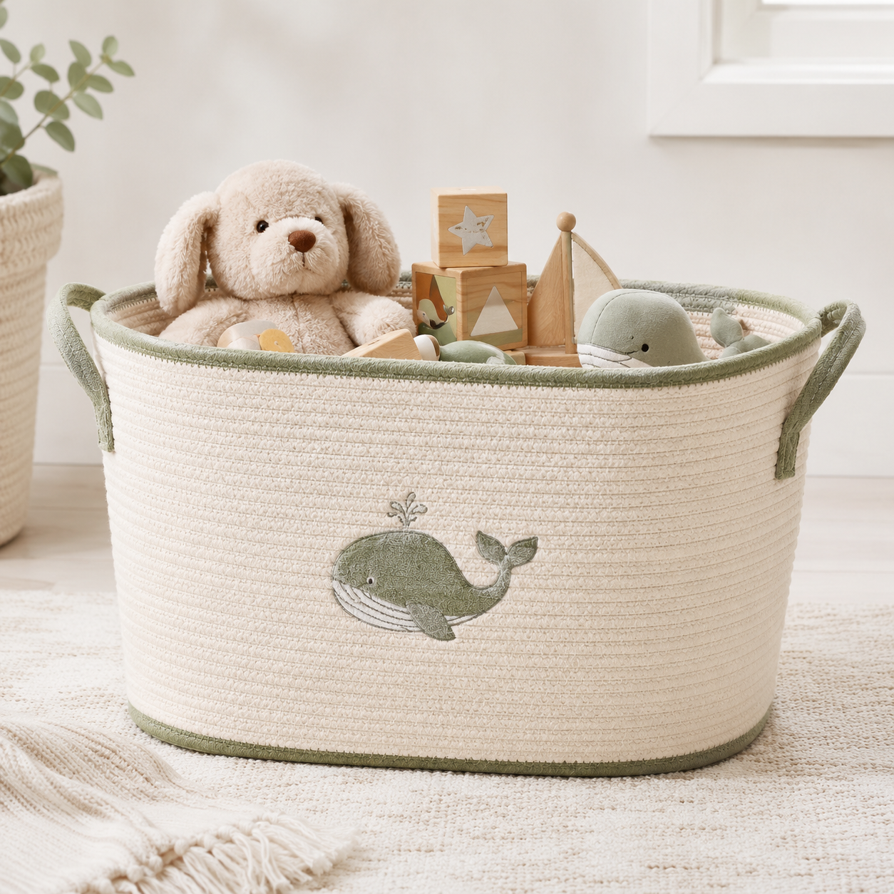 Cute Whale Baby Toy Storage Basket