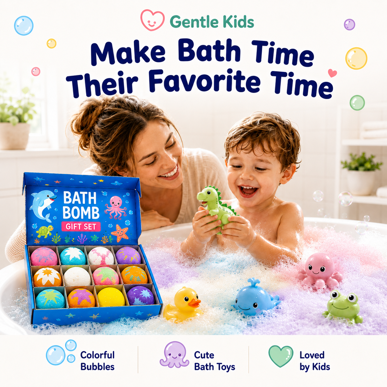 🤎Gentle Kids Bath Bomb Set – Food-Grade Colors, Surprise Toys & Fun Bath Time Adventures🔥 Limited Time – Save 70% Today