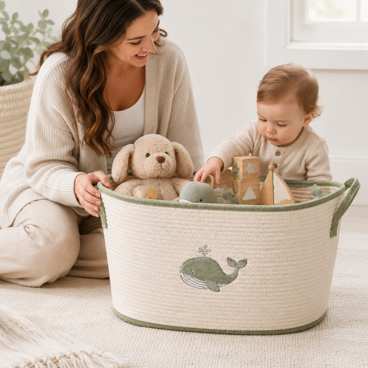 Cute Whale Baby Toy Storage Basket