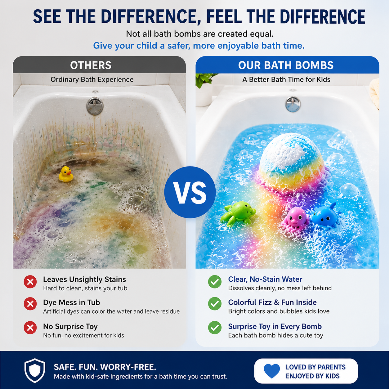 🔥 Limited Time – Save 70% Today🌿 Gentle Kids Bath Bomb Set – Food-Grade Colors, Surprise Toys & Fun Bath Time Adventures