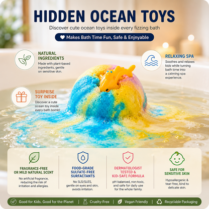🔥 Limited Time – Save 70% Today🌿 Gentle Kids Bath Bomb Set – Food-Grade Colors, Surprise Toys & Fun Bath Time Adventures
