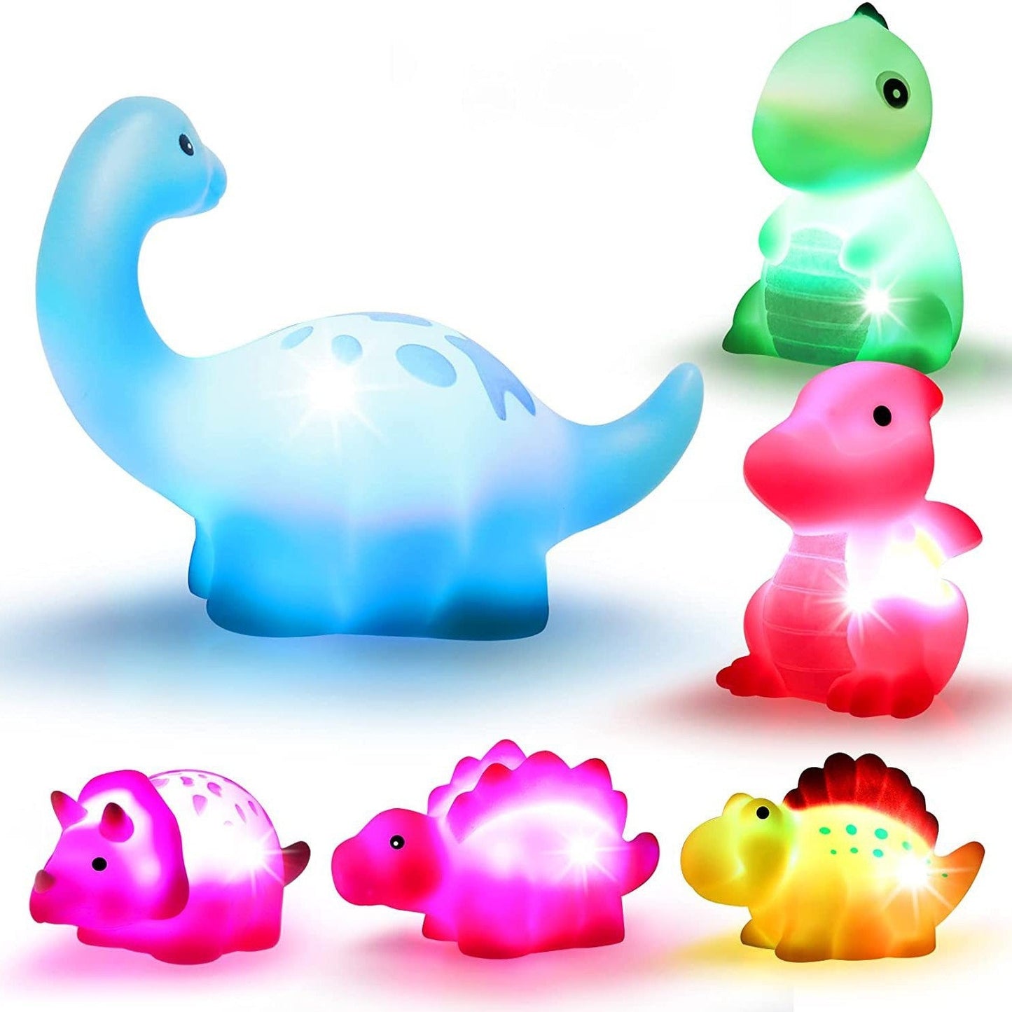 💦BVJ® Baby Light-Up Dinosaur Bath Toy—🎈Lights up in water, changes with temperature, and turns every bath into a fun little adventure.