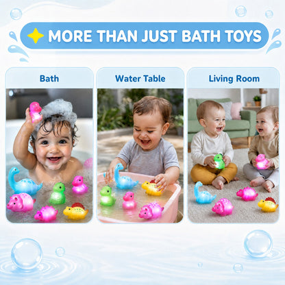 💦BVJ® Baby Light-Up Dinosaur Bath Toy—🎈Lights up in water, changes with temperature, and turns every bath into a fun little adventure.