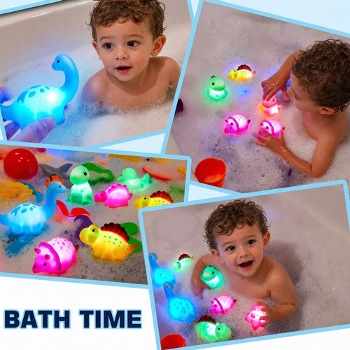 💦BVJ® Baby Light-Up Dinosaur Bath Toy—🎈Lights up in water, changes with temperature, and turns every bath into a fun little adventure.