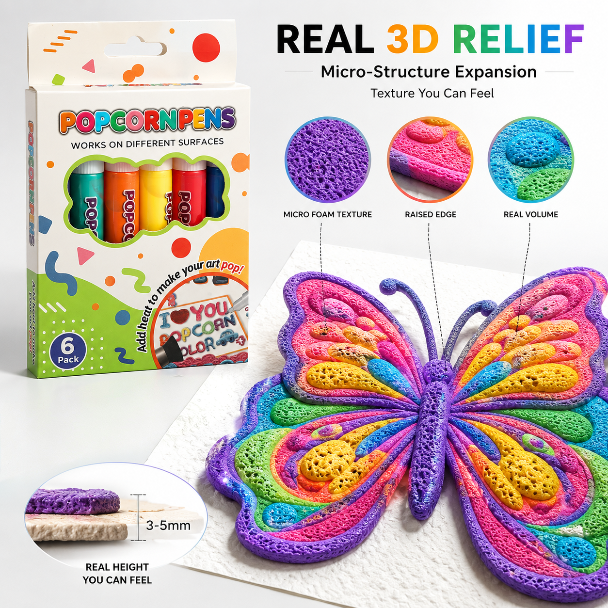 🔥Last Day Promotion 70% OFF丨IEY® 🌈3D Relief Art Pen – Turn Flat Drawings Into Touchable 3D Art